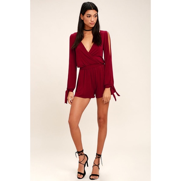 Lulus Pants - Lulu’s Won Me Over Jersey Knit Wrap Romper